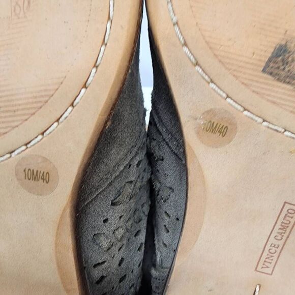 Vince Camuto Size 10 Suede Prasata Ankle Booties Dark Grey Perforated Suede W - Picture 6 of 9